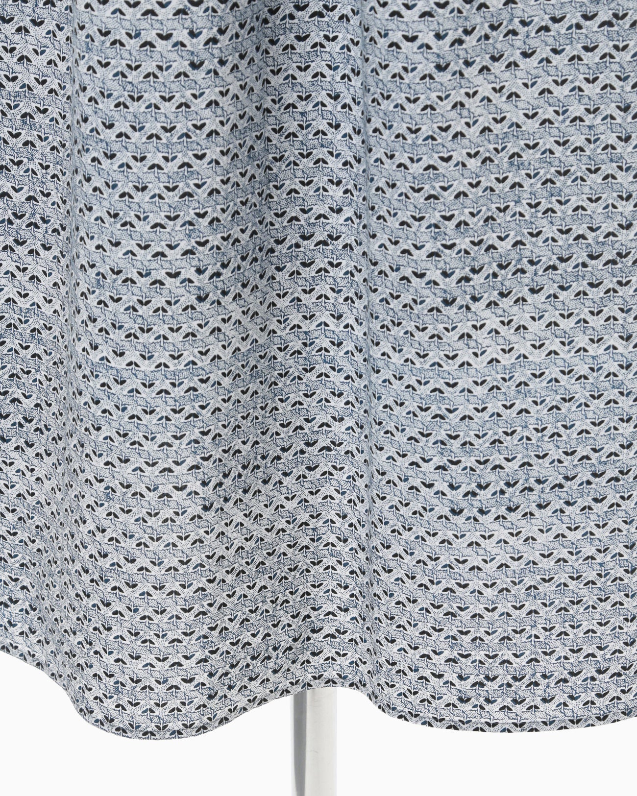 Crane Pattern Hand Printed Dress - navy