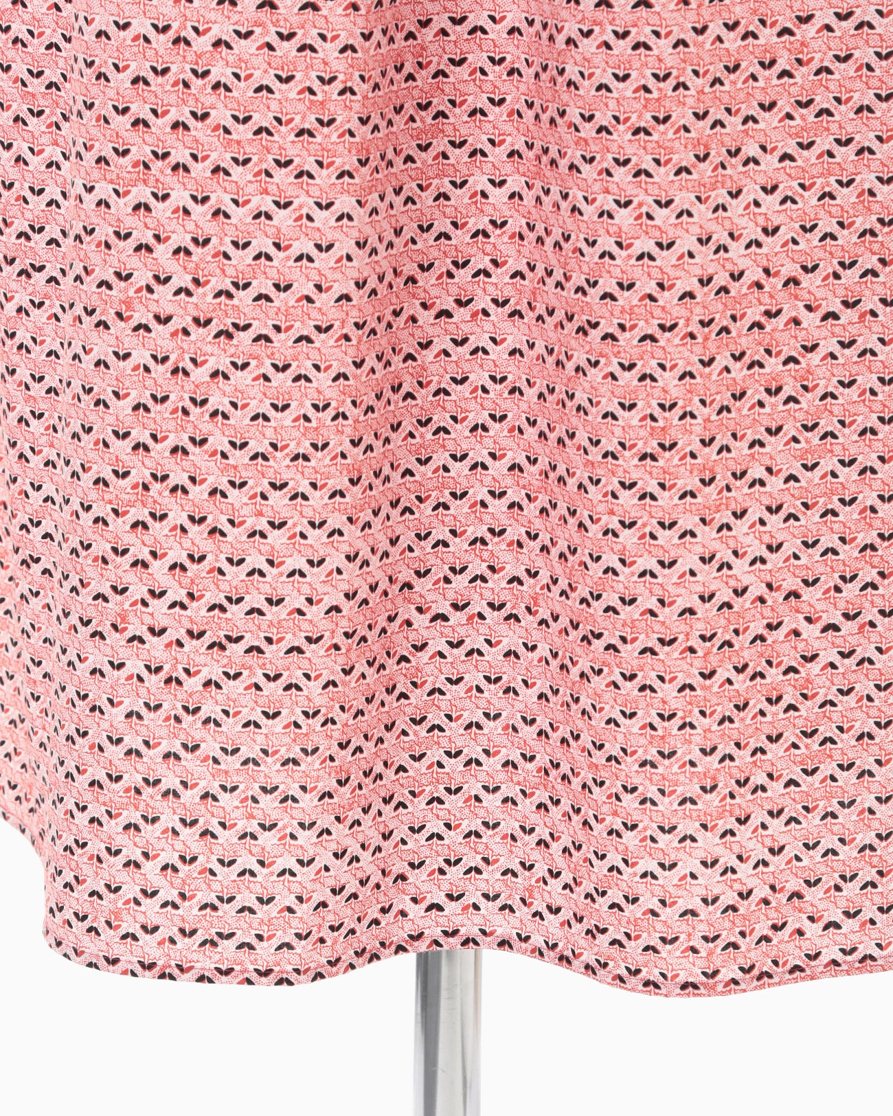 Crane Pattern Hand Printed Dress - vermillion