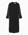 Floral Lace Sleeve Dress - black