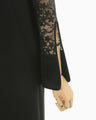 Floral Lace Sleeve Dress - black