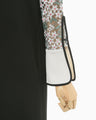 Floral Lace Sleeve Dress - black × white