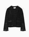 Crafted Tweed Biker Jacket - black