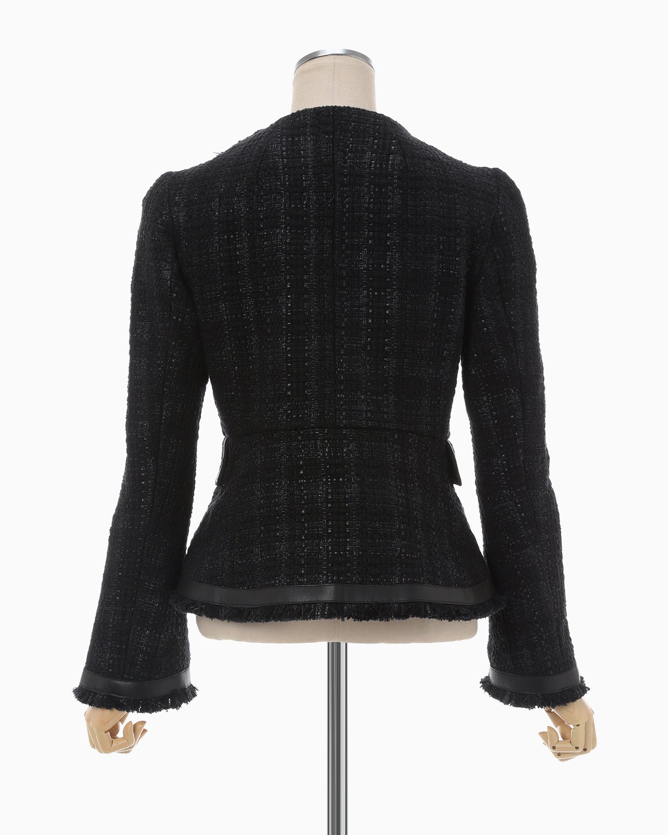 Crafted Tweed Biker Jacket - black