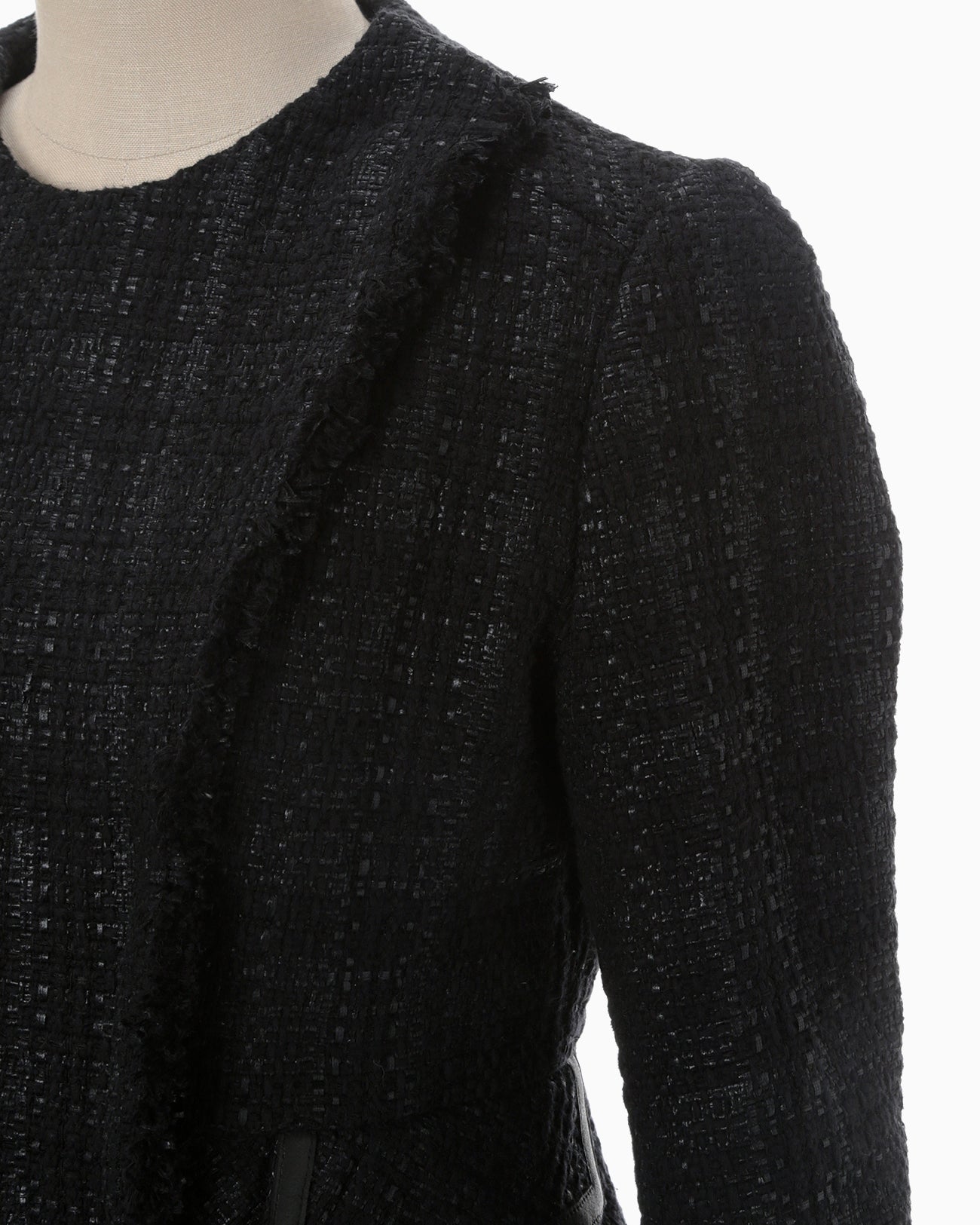 Crafted Tweed Biker Jacket - black