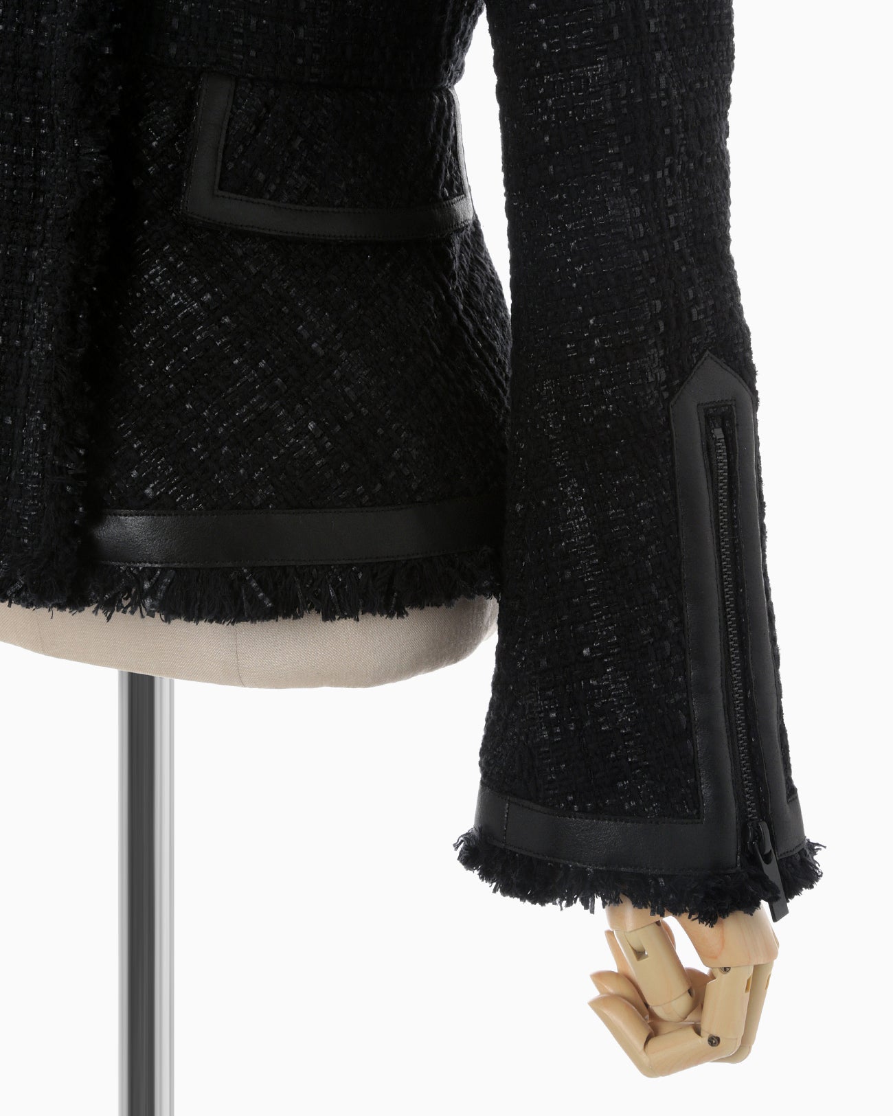 Crafted Tweed Biker Jacket - black