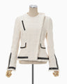 Crafted Tweed Biker Jacket - ecru