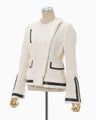 Crafted Tweed Biker Jacket - ecru