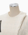 Crafted Tweed Biker Jacket - ecru