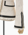 Crafted Tweed Biker Jacket - ecru
