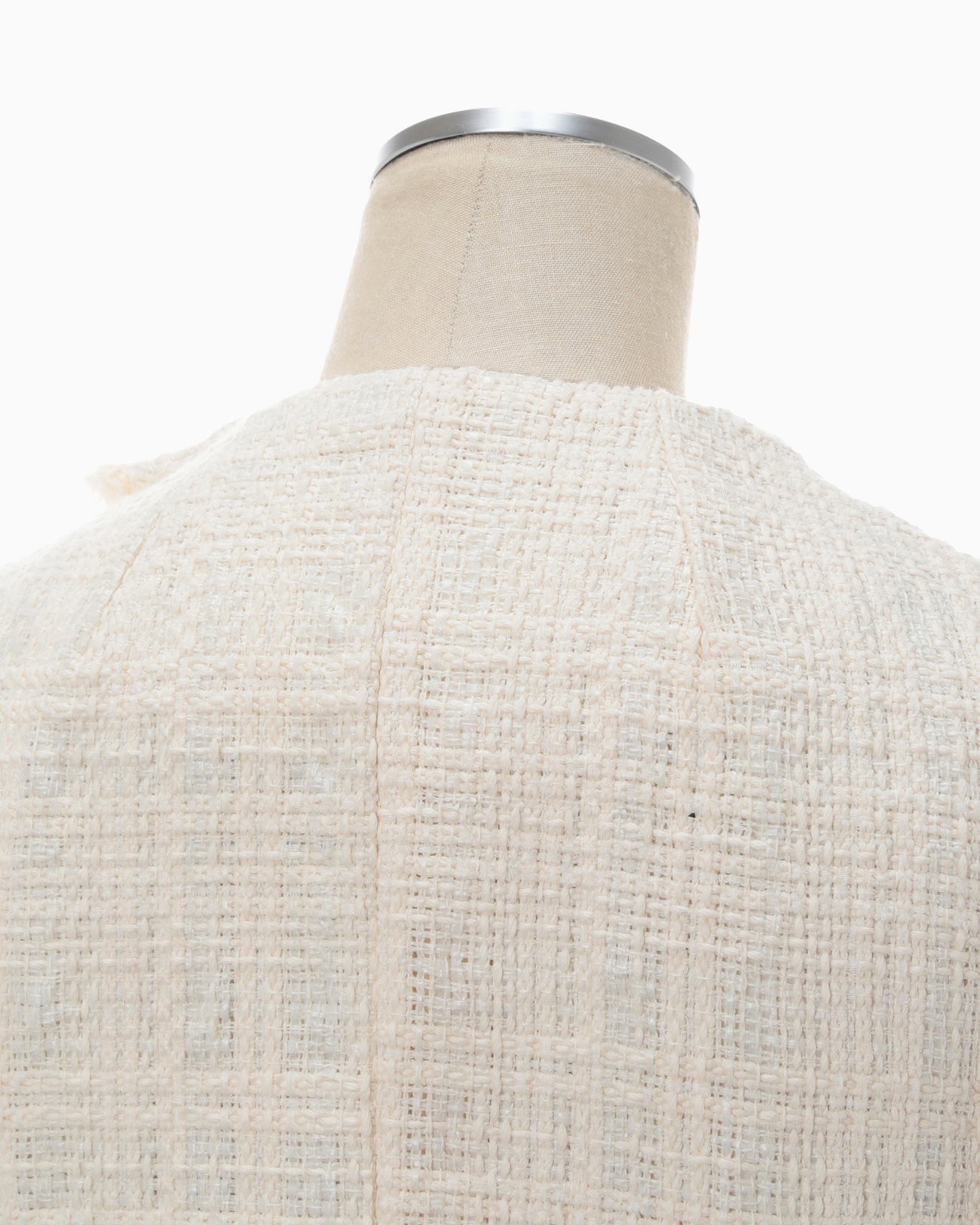 Crafted Tweed Biker Jacket - ecru
