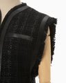 Crafted Tweed Long Vest - black