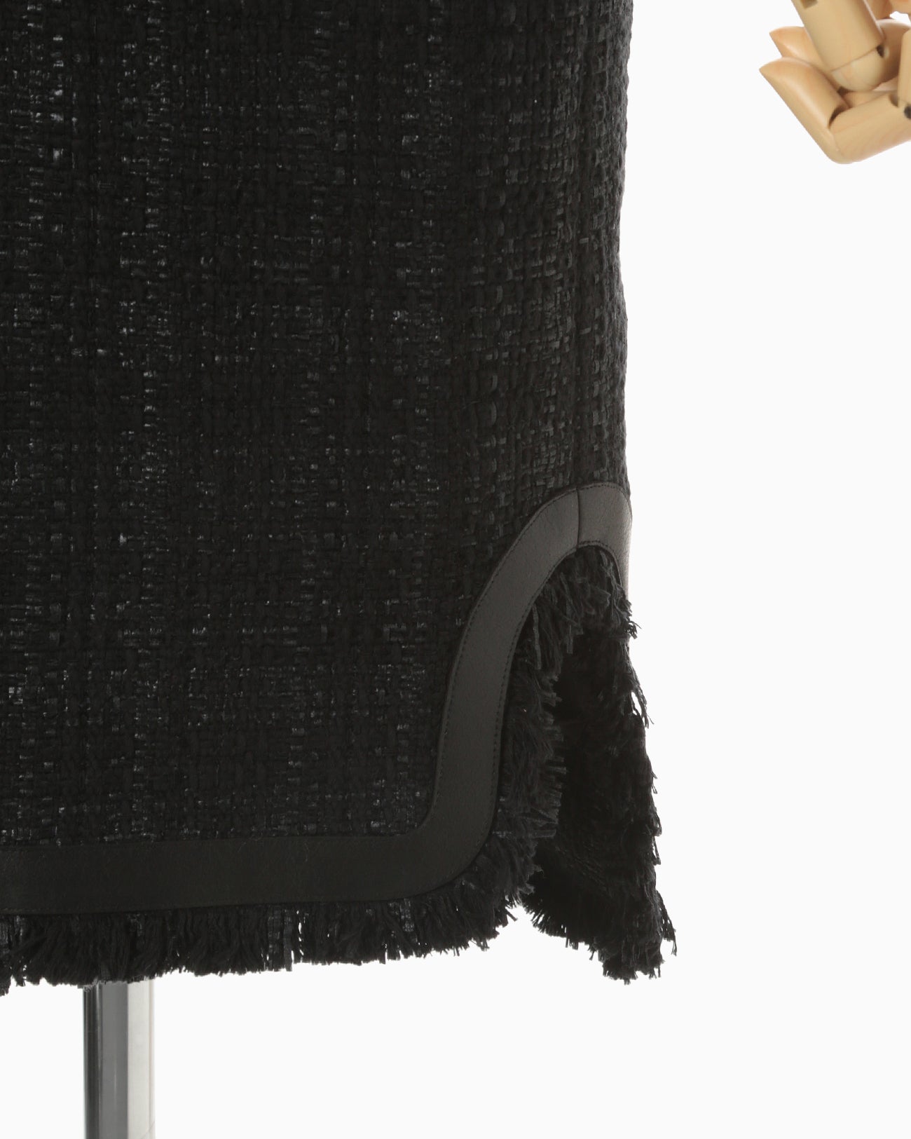 Crafted Tweed Long Vest - black