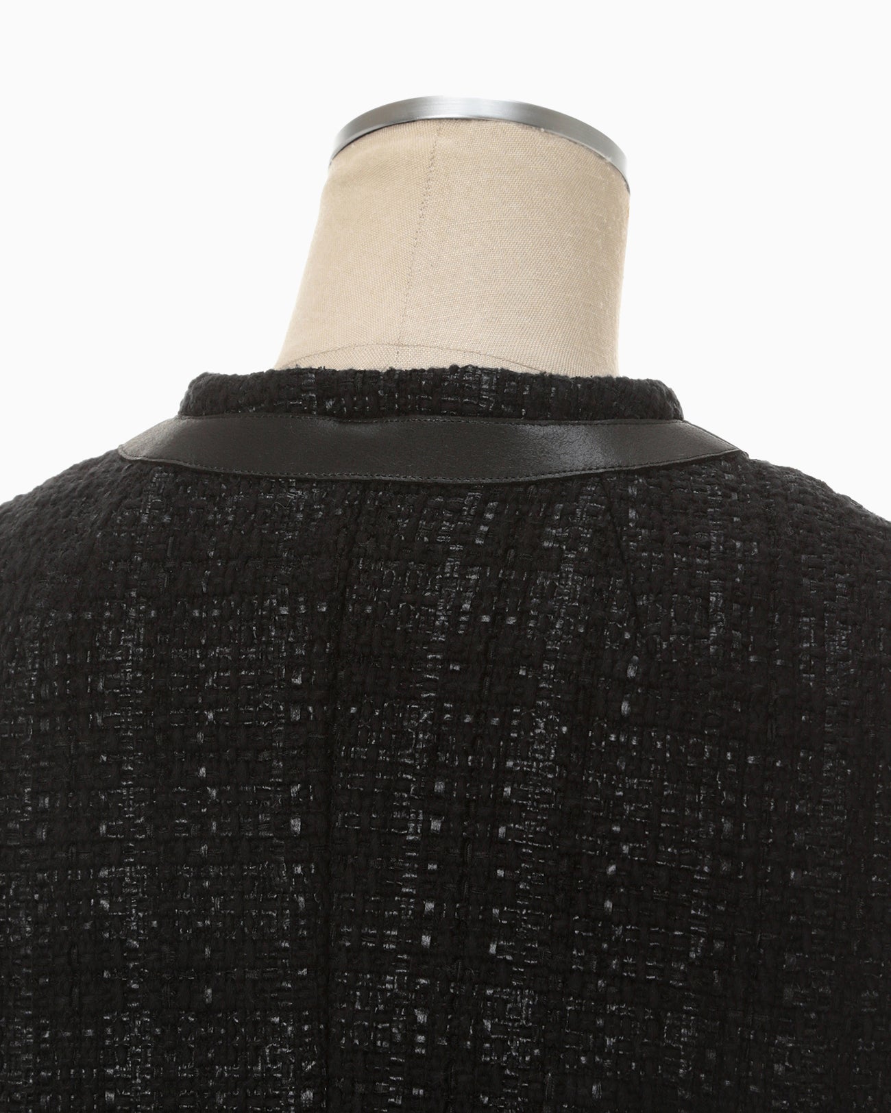 Crafted Tweed Long Vest - black
