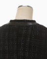 Crafted Tweed Long Vest - black