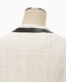 Crafted Tweed Long Vest - ecru