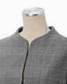 Houndstooth Geometric Plaid Collarless Jacket - black