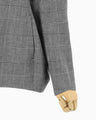 Houndstooth Geometric Plaid Collarless Jacket - black