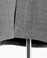 Houndstooth Geometric Plaid Collarless Jacket - black