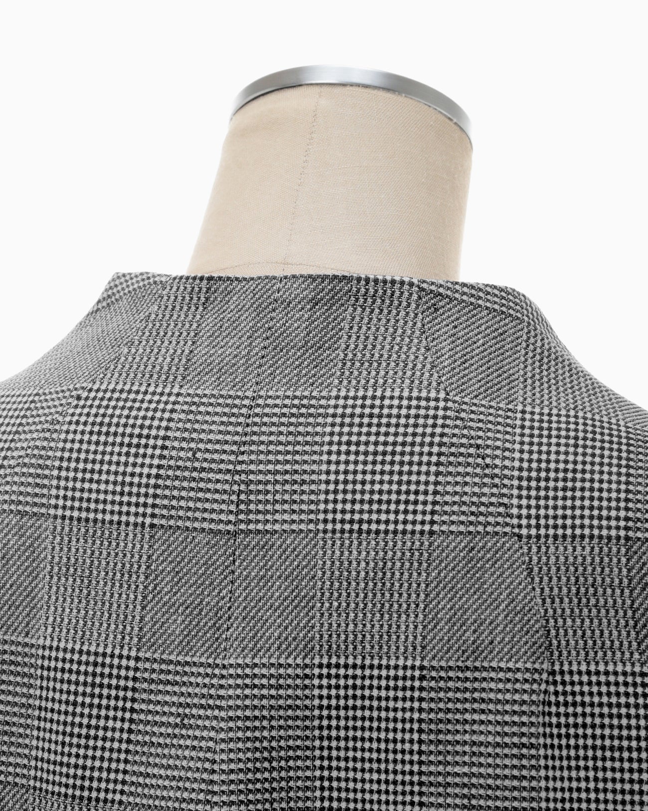 Houndstooth Geometric Plaid Collarless Jacket - black