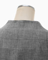 Houndstooth Geometric Plaid Collarless Jacket - black