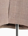 Houndstooth Geometric Plaid Collarless Jacket - brown