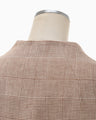 Houndstooth Geometric Plaid Collarless Jacket - brown