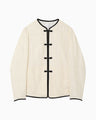 Crane Pattern Jacquard Jacket - ecru
