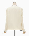 Crane Pattern Jacquard Jacket - ecru