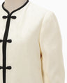 Crane Pattern Jacquard Jacket - ecru