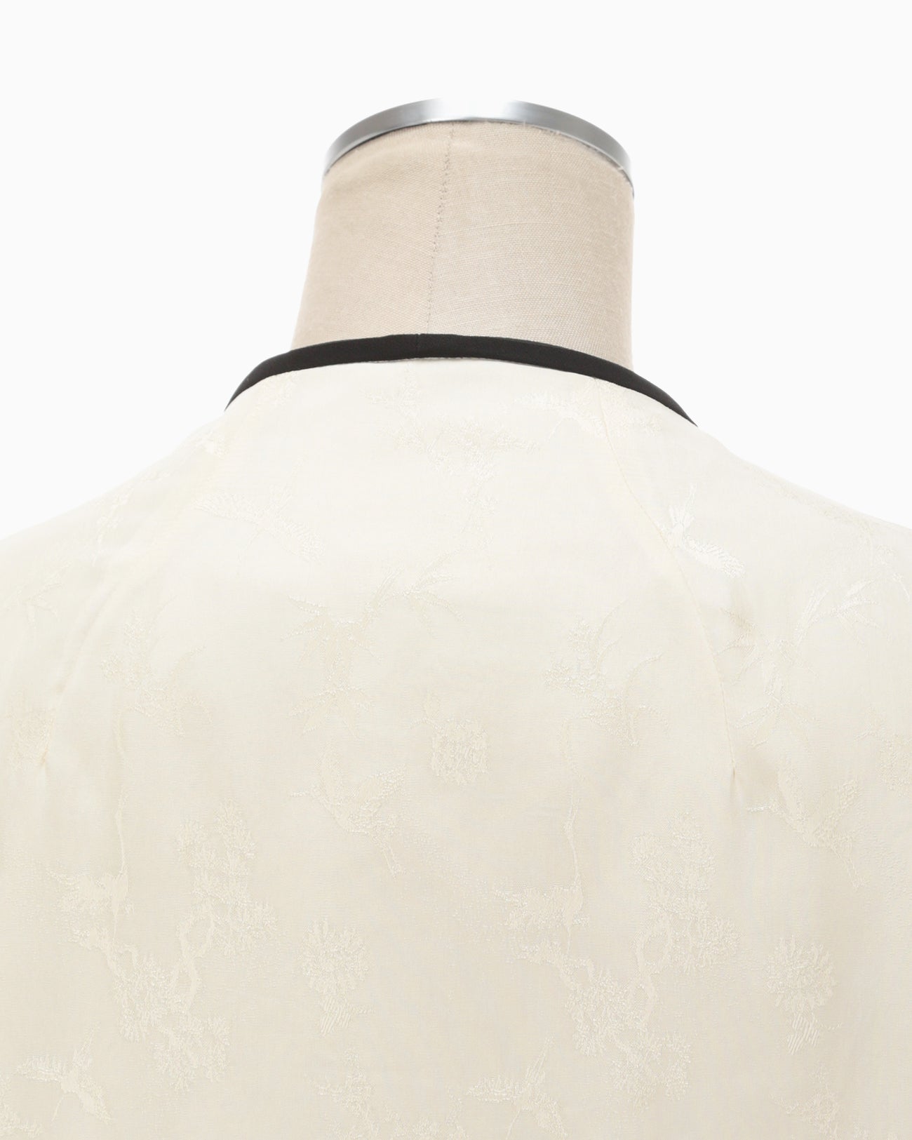 Crane Pattern Jacquard Jacket - ecru