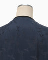 Crane Pattern Jacquard Jacket - navy