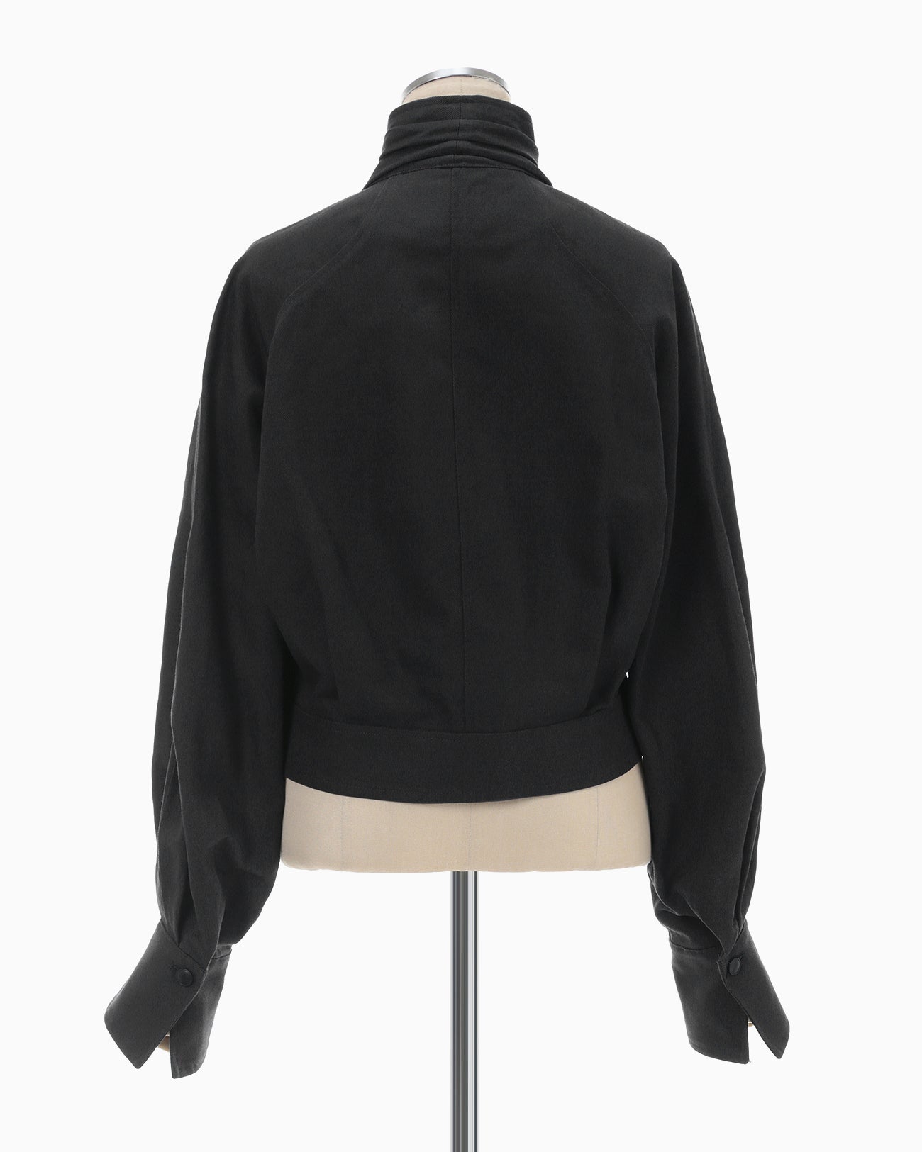 Cotton Linen Twill Short Jacket - black