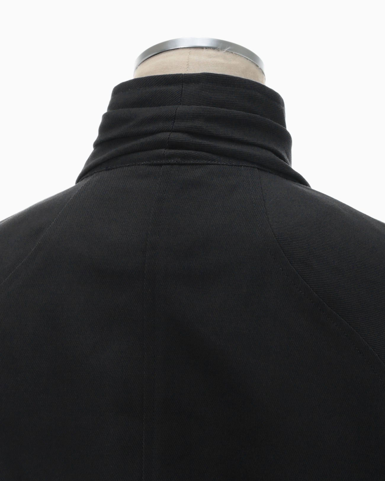 Cotton Linen Twill Short Jacket - black