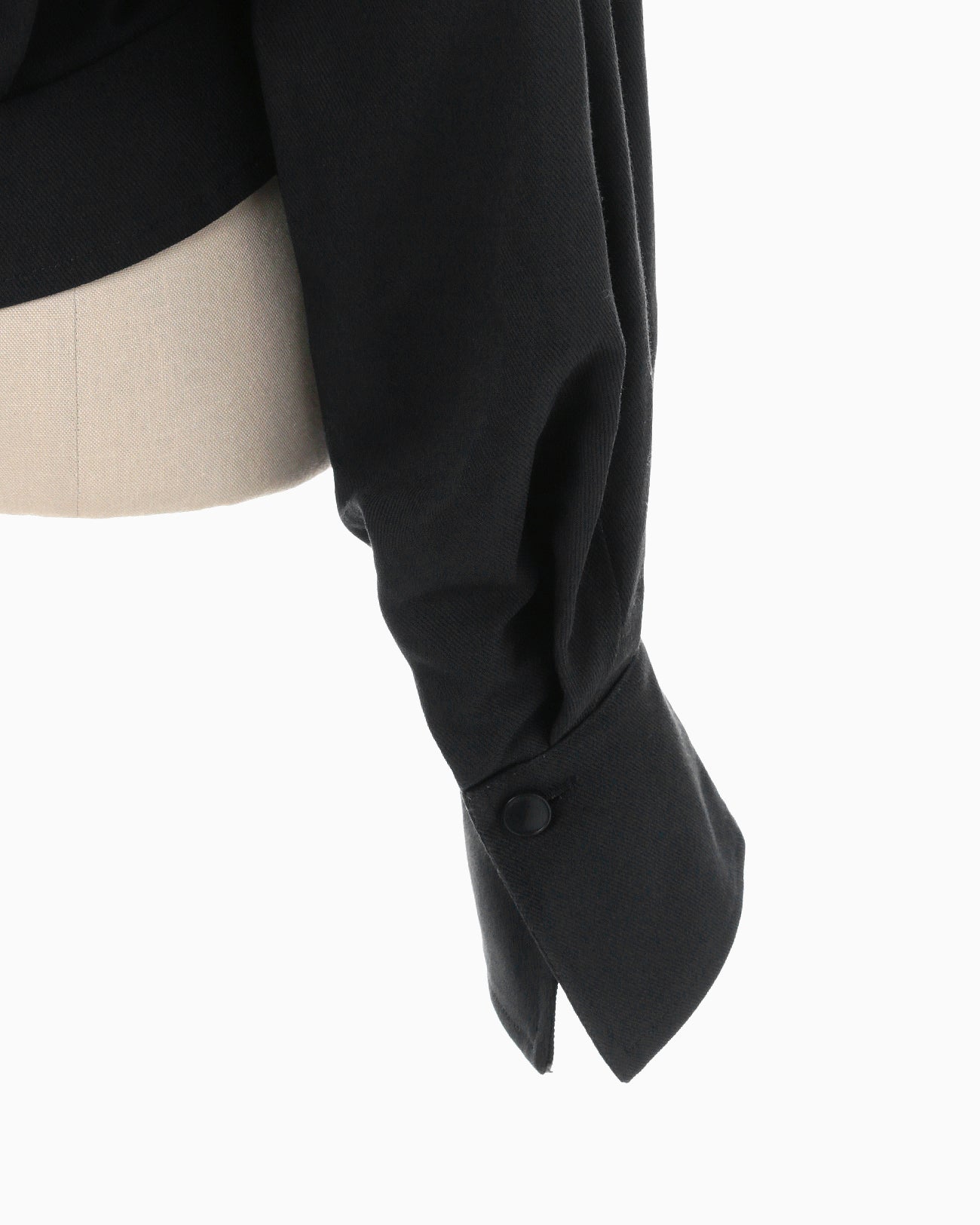 Cotton Linen Twill Short Jacket - black