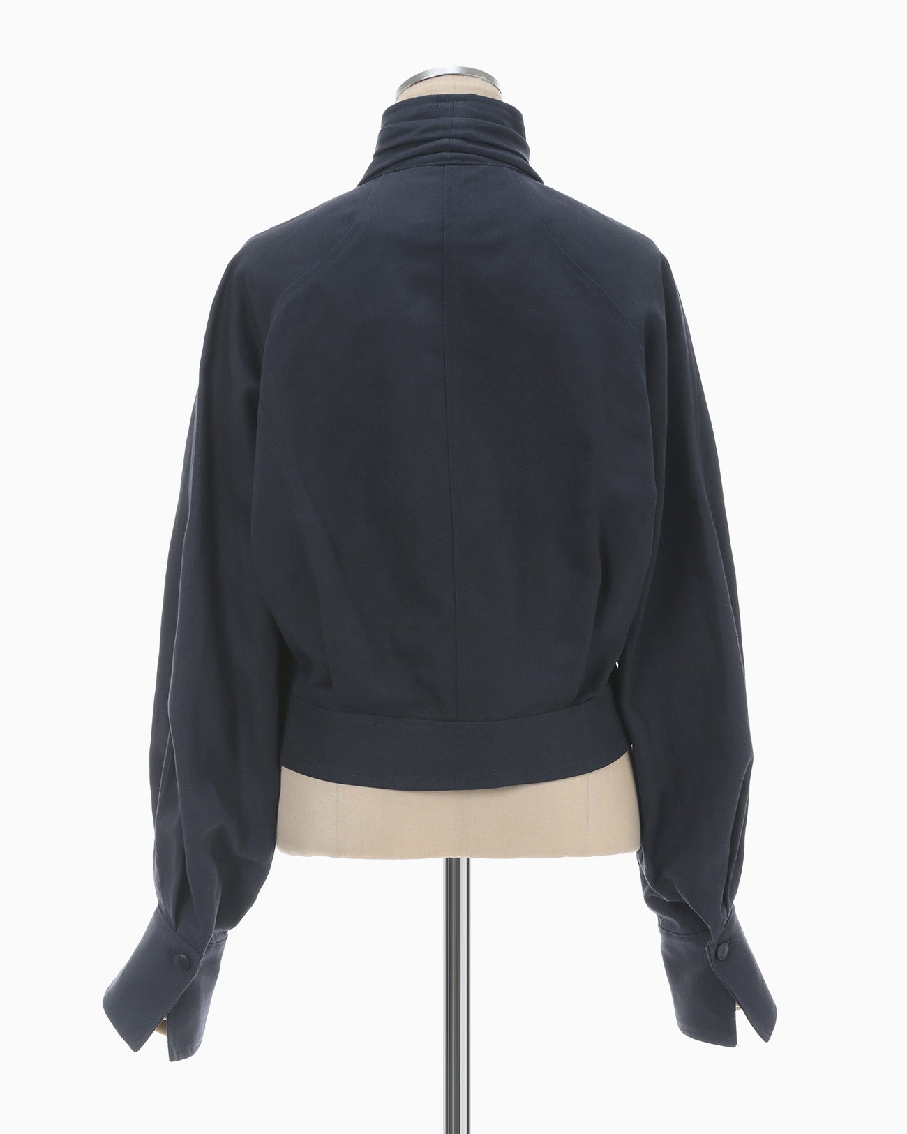 Cotton Linen Twill Short Jacket - navy