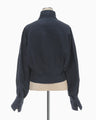 Cotton Linen Twill Short Jacket - navy