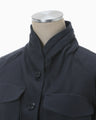 Cotton Linen Twill Short Jacket - navy