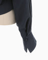 Cotton Linen Twill Short Jacket - navy