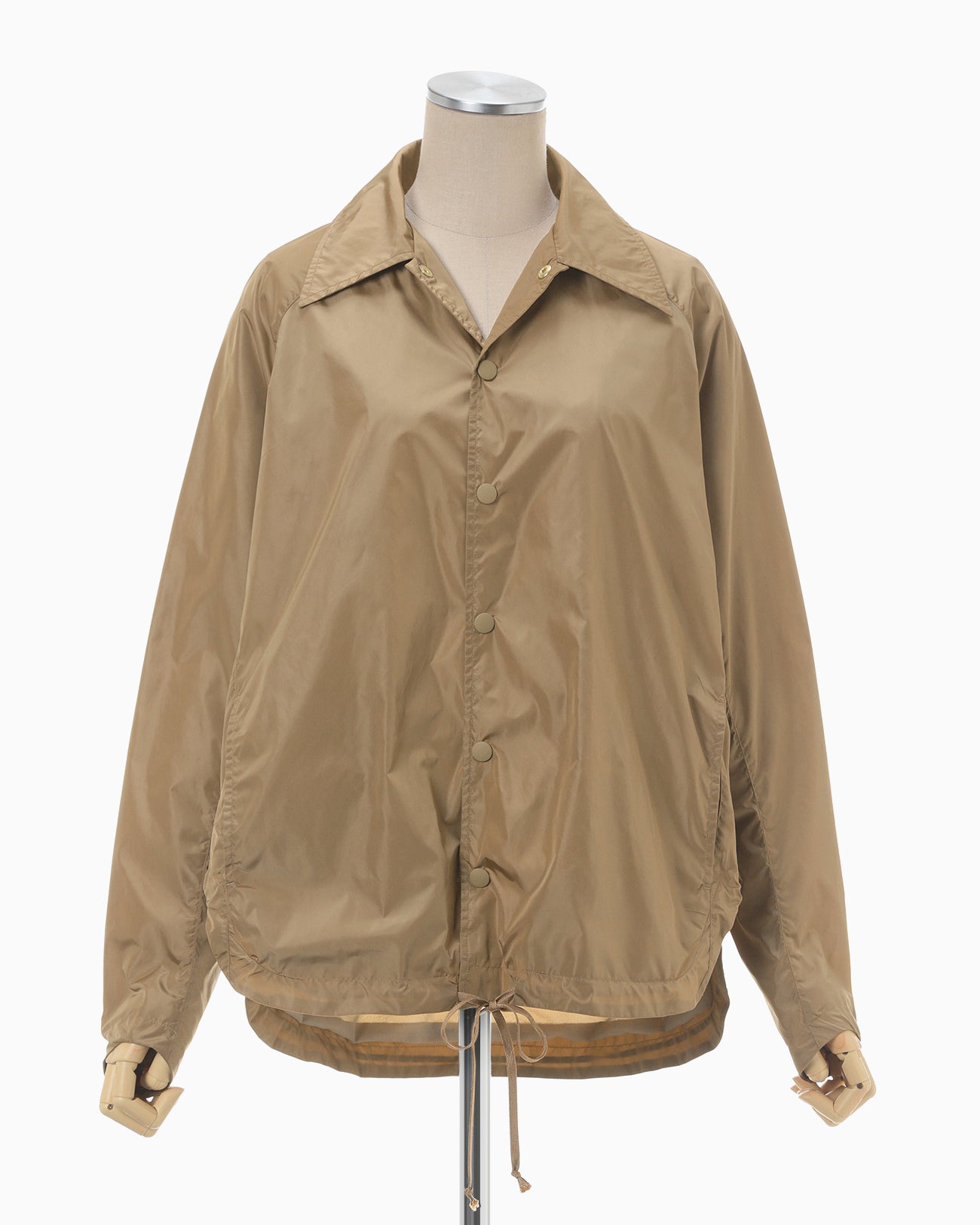 Nylon Taffeta Coach Jacket - beige