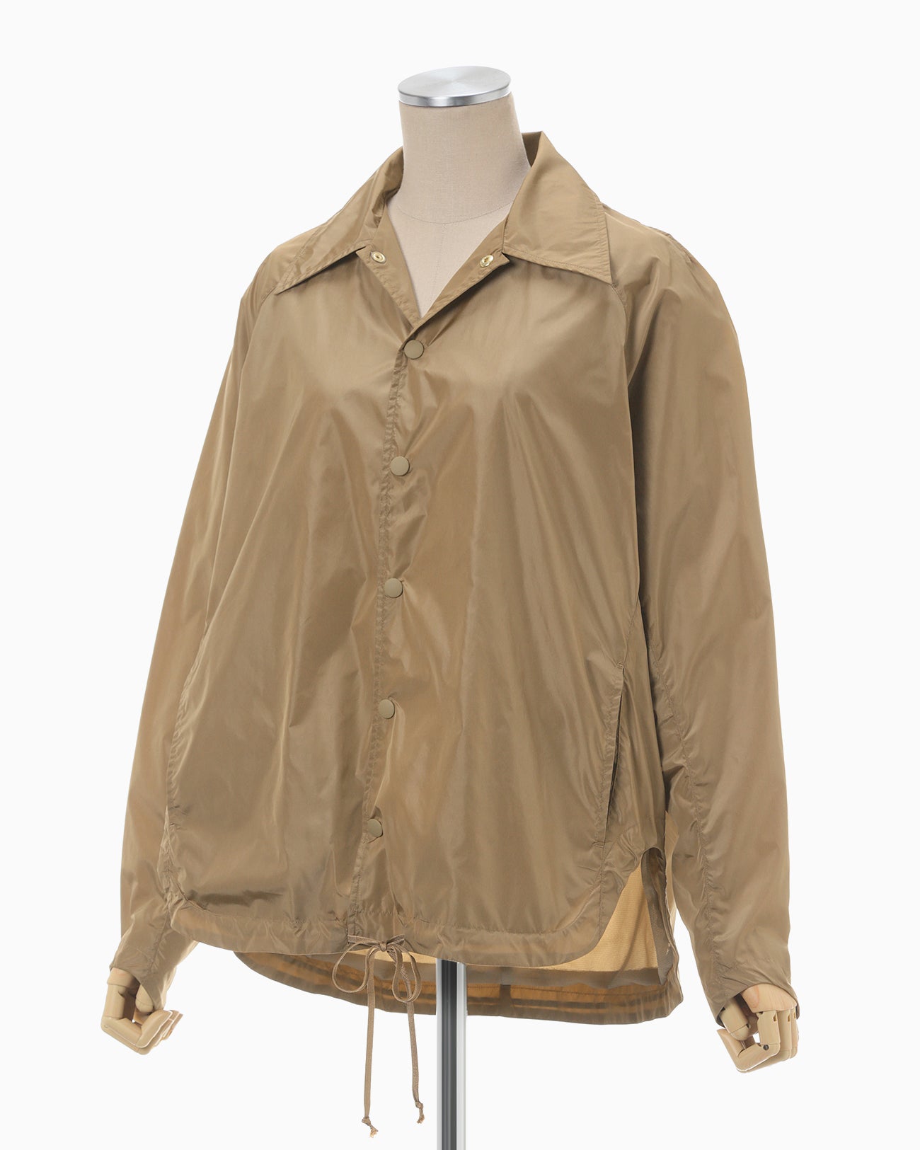 Nylon Taffeta Coach Jacket - beige