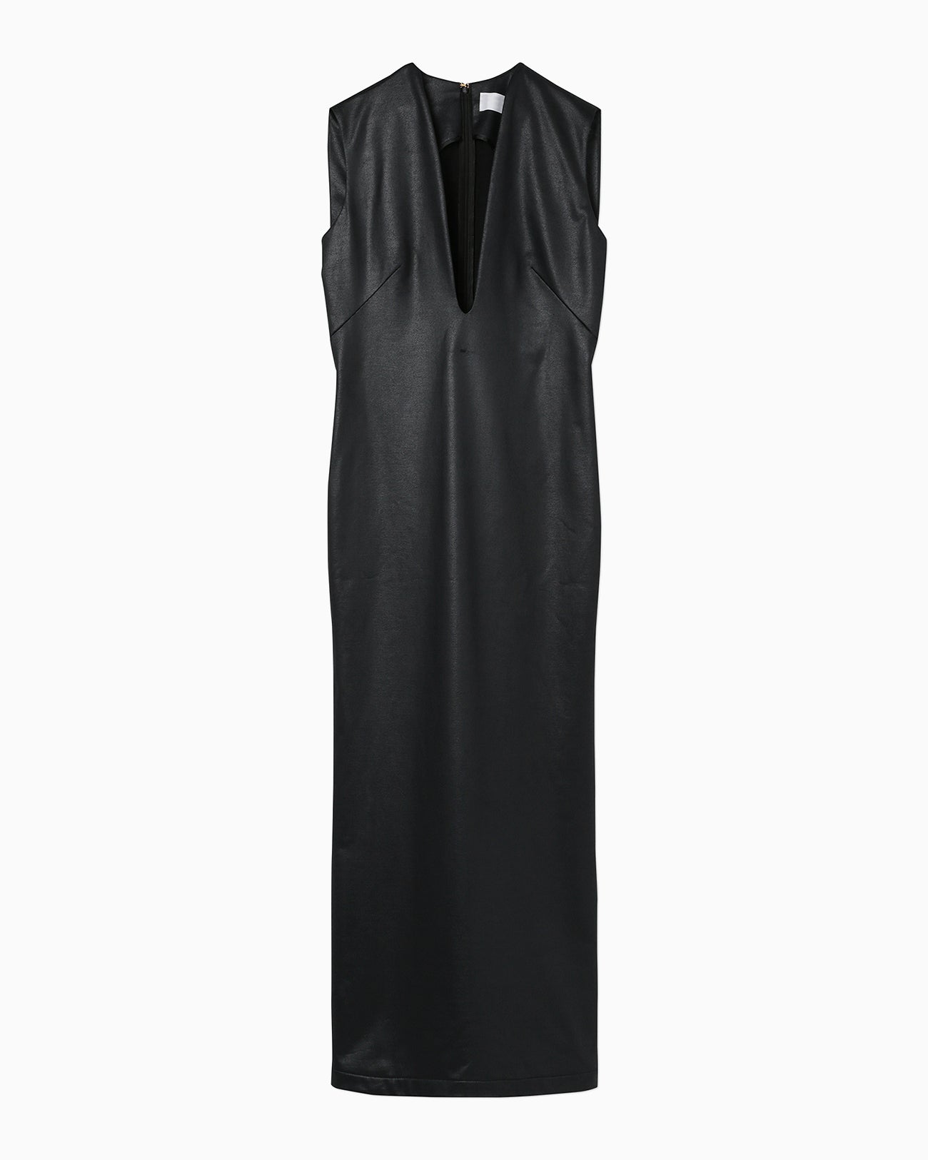 Plungded Long Sweatshirt Dress - black