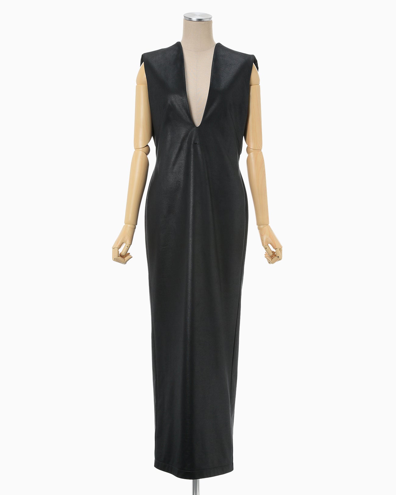 Plungded Long Sweatshirt Dress - black
