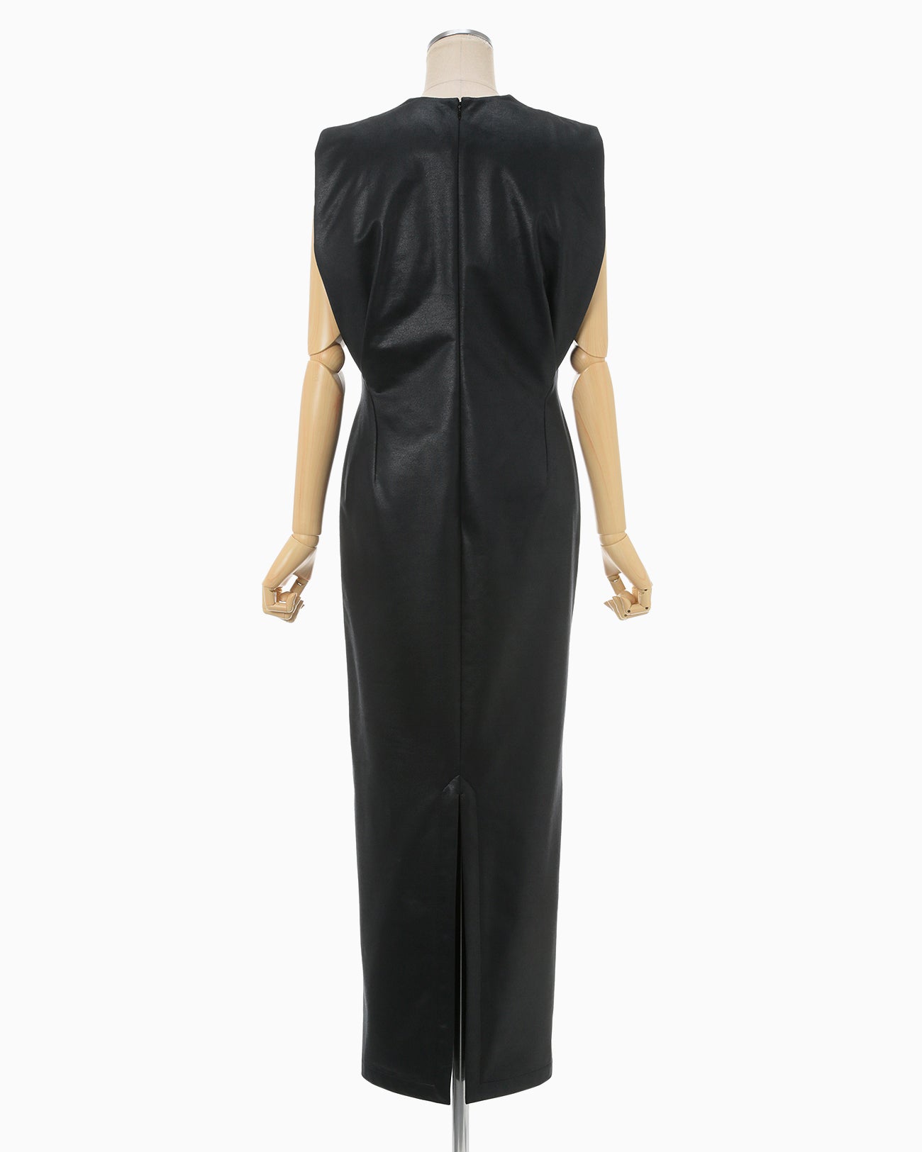 Plungded Long Sweatshirt Dress - black