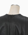 Plungded Long Sweatshirt Dress - black