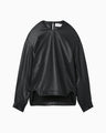 Slit Back Sweatshirt Top - black