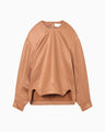 Slit Back Sweatshirt Top - brown