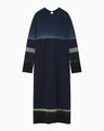 "Shibori" Tie dyed Cotton Jersey Dress - navy