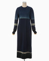 "Shibori" Tie dyed Cotton Jersey Dress - navy