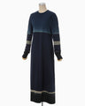 "Shibori" Tie dyed Cotton Jersey Dress - navy