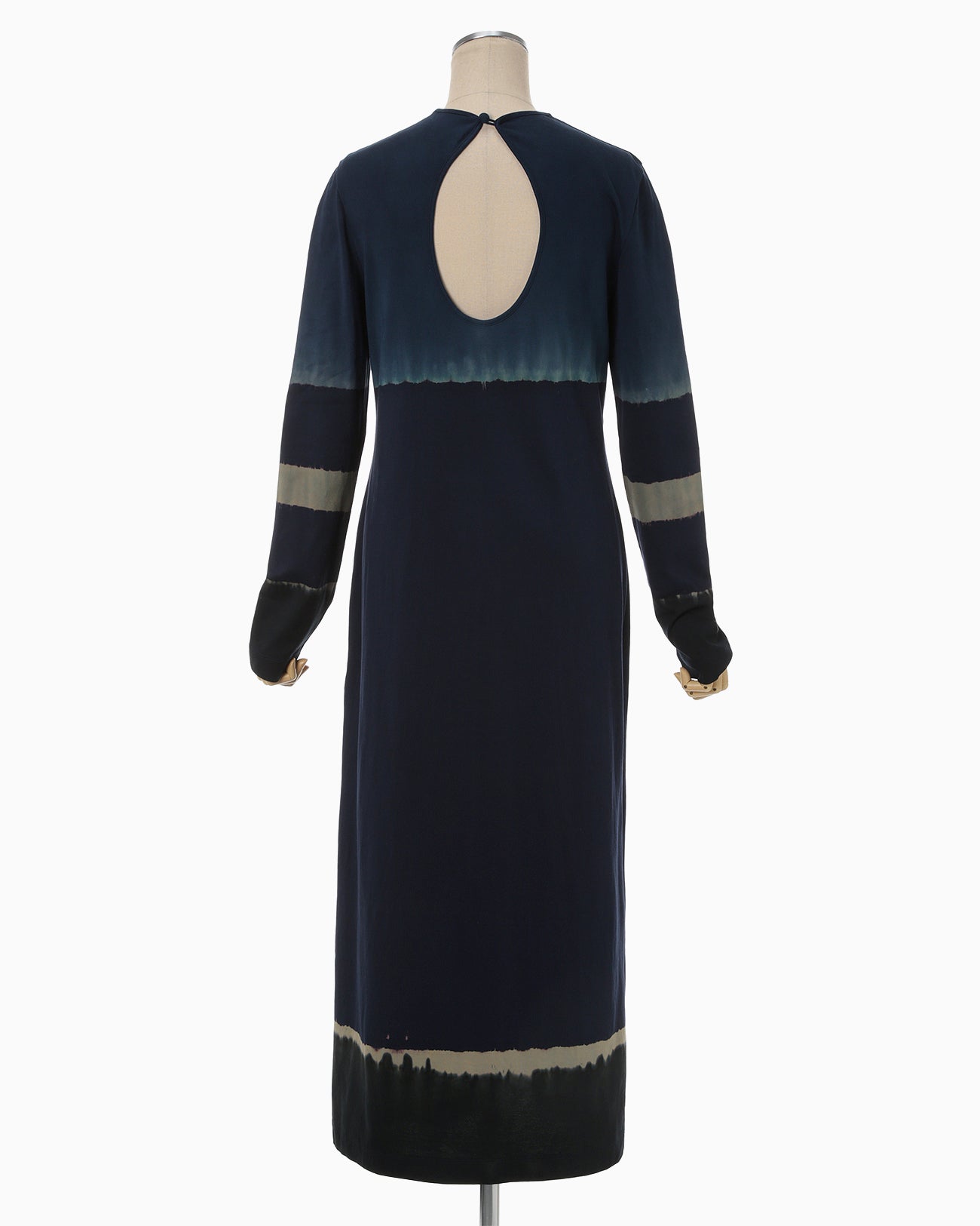 "Shibori" Tie dyed Cotton Jersey Dress - navy